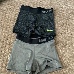 2 nike pro shorts